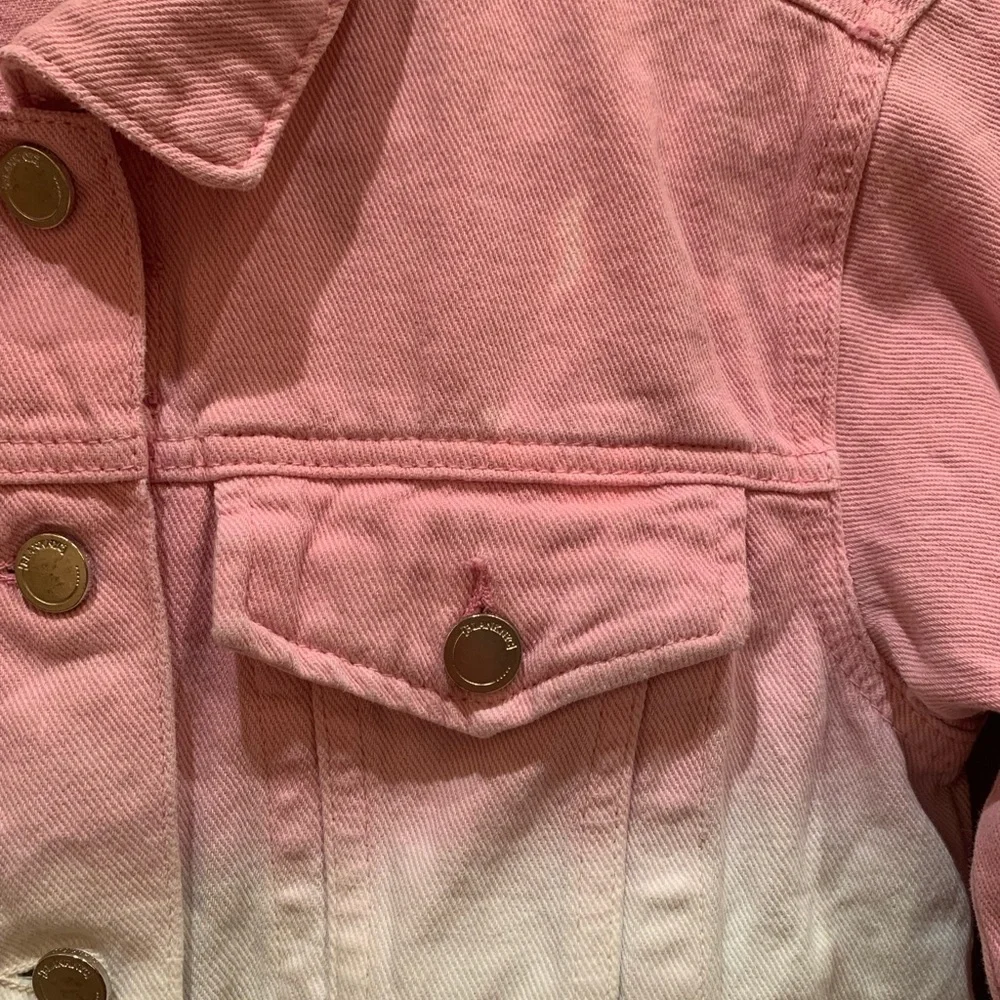Blank NYC Denim Pink and White Size Large Jacket
